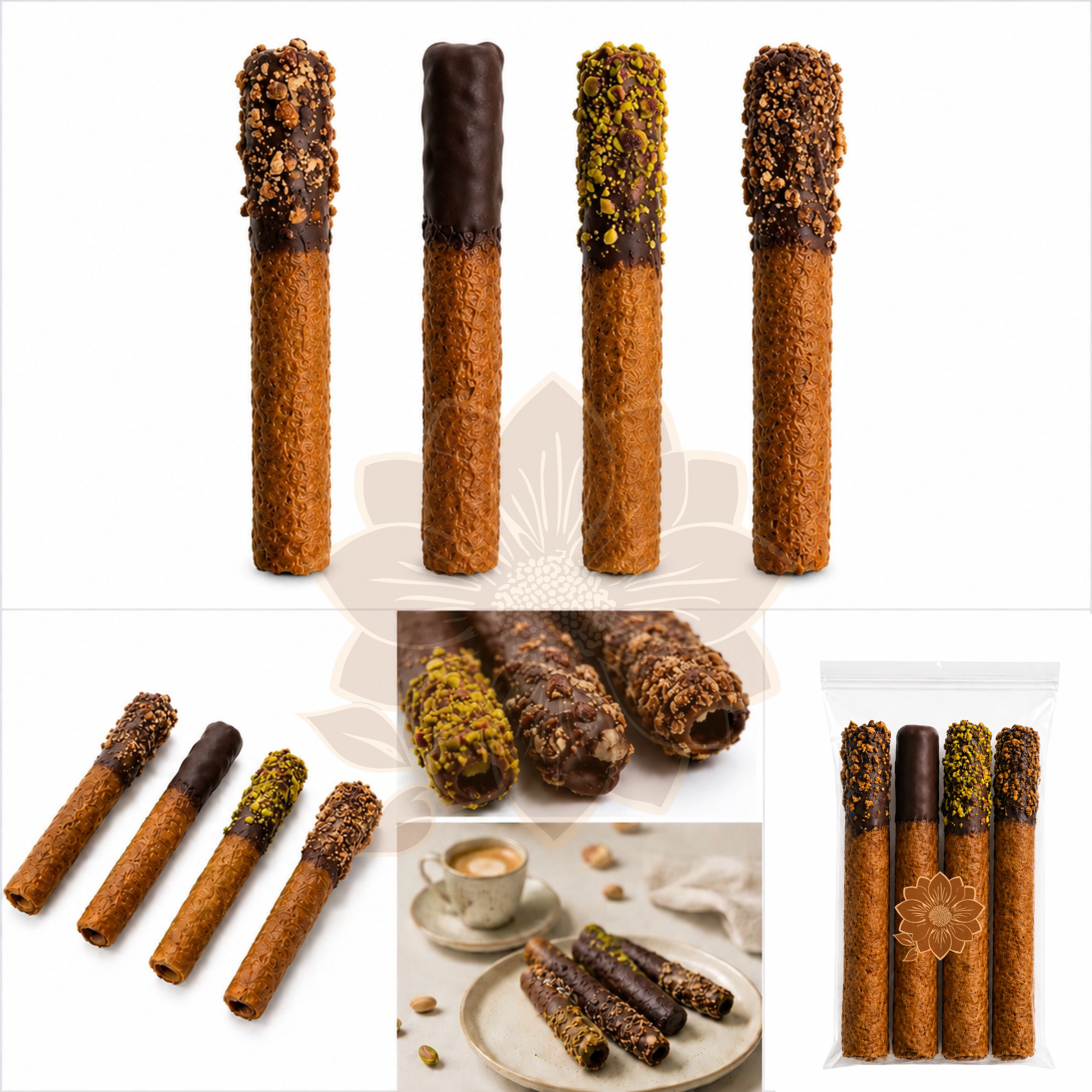 Barquillos con Chocolate Oscuro 52% (38 g)